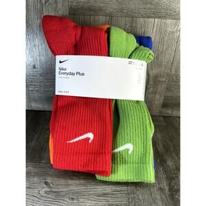 Nike Everyday Plus Mens 6-12 Multicolored Crew Socks